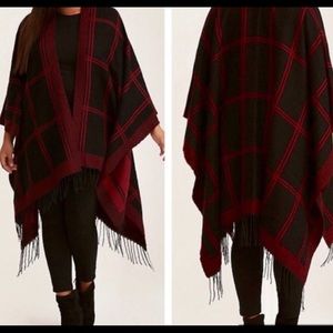 Torrid merlot and black shawl wrap.